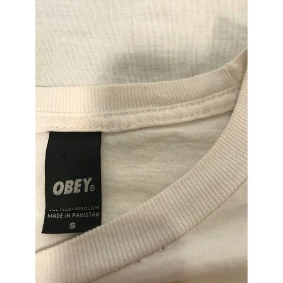 Obey Posse Graphic Shirt Mens sz Small White Short Sleeve T-Shirt - Picture 4 of 7